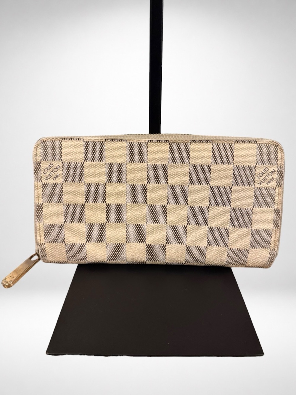 Louis Vuitton Zippy Wallet Damier Azur Canvas Zip Around Long Wallet White - Picture 2 of 16